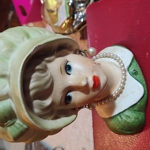 Vintage Green Lady planter